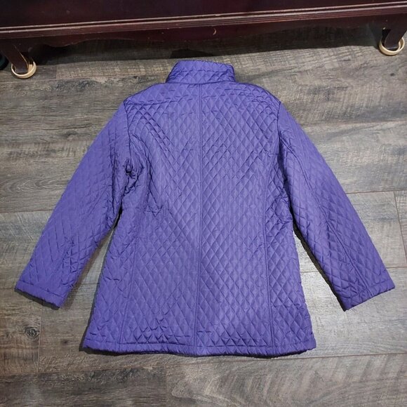 Jane Ashley Women's Quilted Coat, Size Medium Jacket Purple - Picture 9 of 16